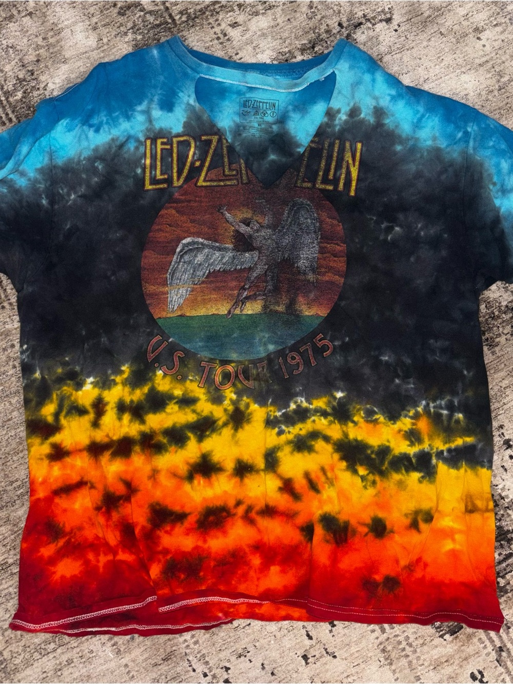 Led Zeppelin Tie-Dye Tour Tee with Winged Icarus Graphic